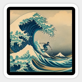 Kanagawa Surf Wave - Surfing meme Sticker